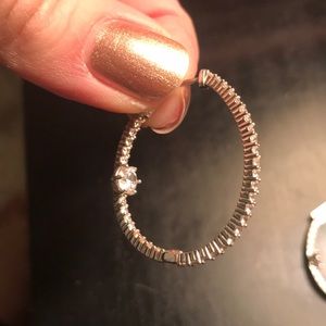 Diamond CZ hoop earrings